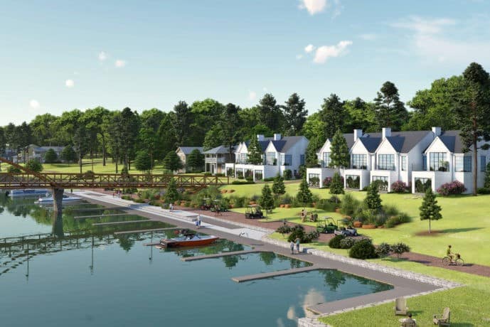 harbor front townhome style lake houses at long cove