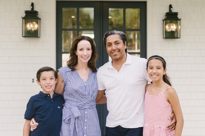 Family posing for Meet the Neighbors blog