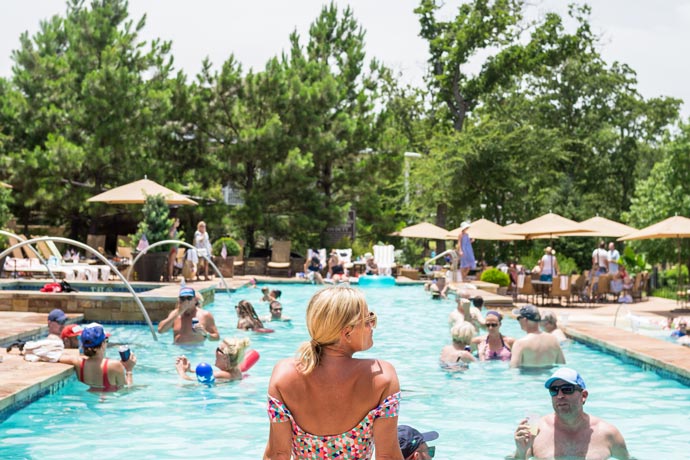 Long Cove Community members enjoying the pool