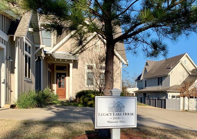 Custom lake home at the long cove community