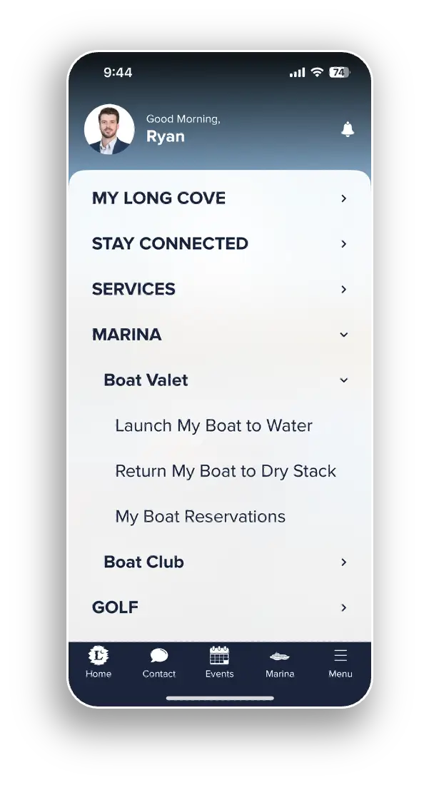 Mobile app boat reserve